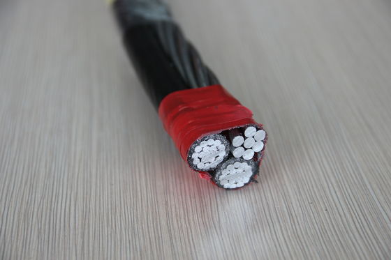 Εναέριο καλώδιο 2*6AWG 1*6AWG αγωγών αλουμινίου δεσμών αγωγών ABC ASTM AAC
