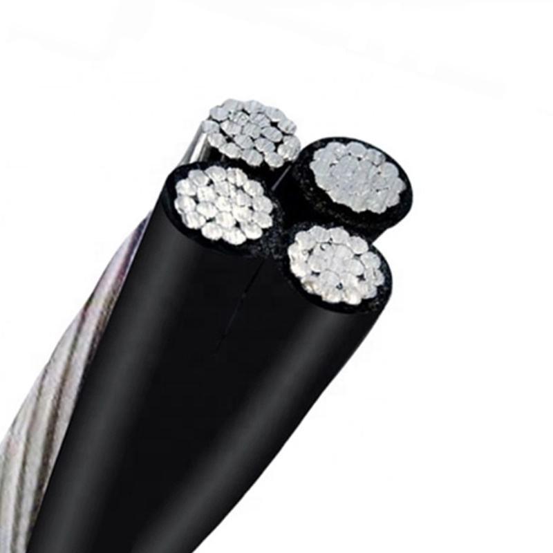 Αλουμινίου αγωγός Abc καλώδιο XLPE PE LDPE PVC μονωμένο υπερυψωμένο διπλό τριπλό τετραπλό καλώδιο 4x70mm2 50mm2