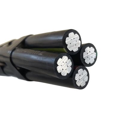 Αλουμινένιο αγωγό LV Abc καλώδιο XLPE PE LDPE PVC μονωμένο υπερυψωμένο διπλό τριπλό τετραπλό καλώδιο υποβολής υπηρεσιών 4x70mm2 50mm2